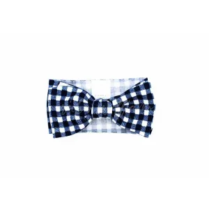 navy gingham "julia" newborn headwrap