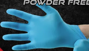 NITRILE GLOVE 4 MIL MED BL PWR FREE 100C