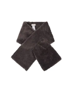 Nooki Rivington Charcoal Textured Faux Fur Scarf