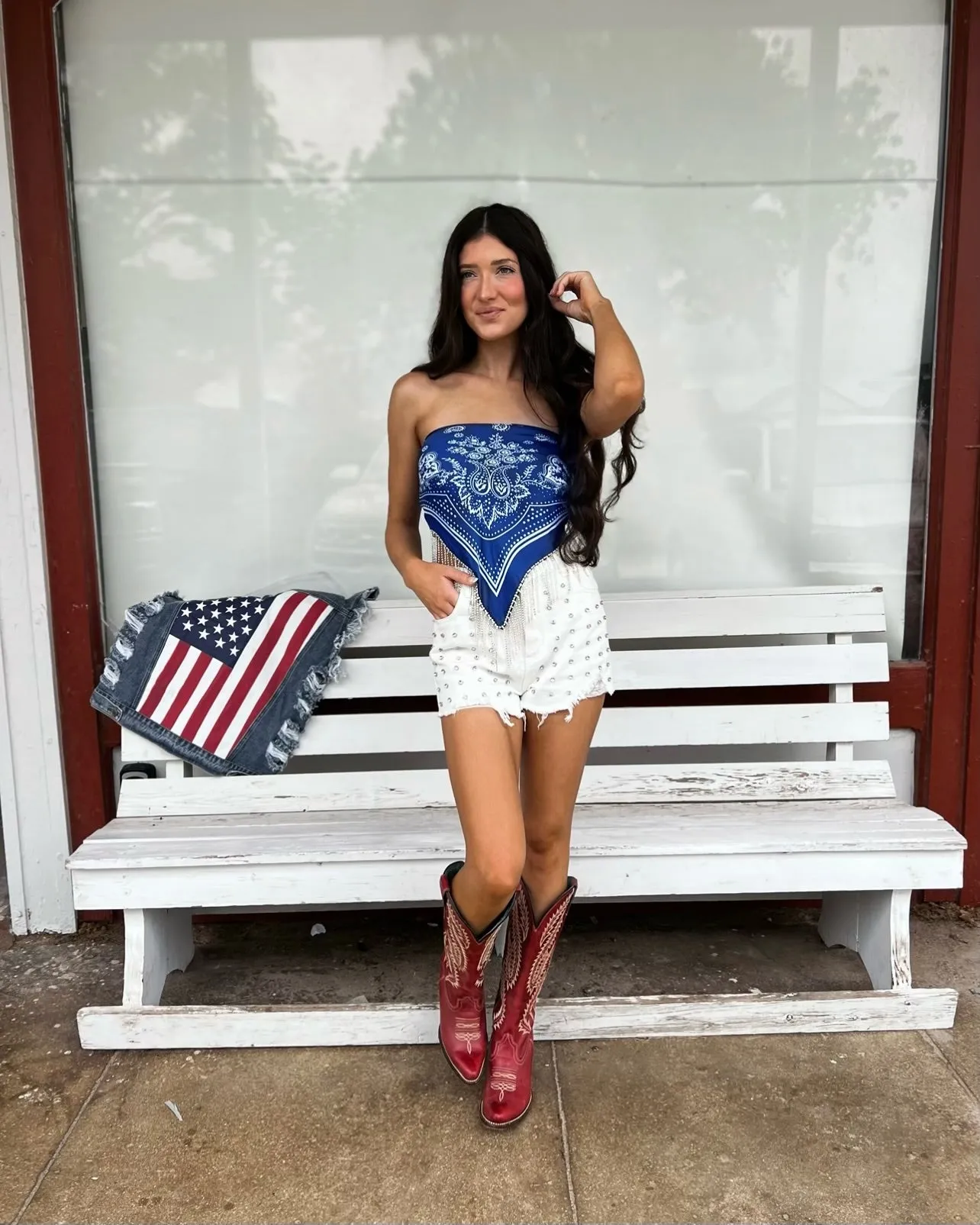 Paisley Blue Bandana Top