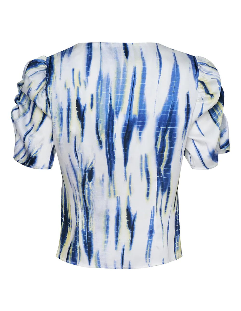 Printed Scarf Twill V Neck Top