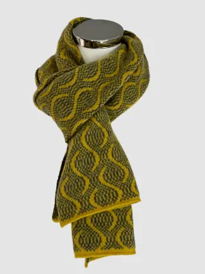 Scarf - soft merino lambswool cliff grey and piccalilli yellow