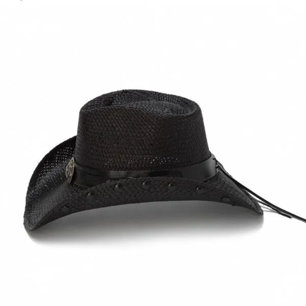 Stampede Men's Black Western Straw Hat - The Sheriff