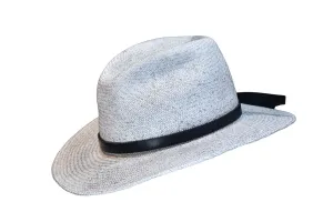 Straw Fedora Hat for Sale in Gray