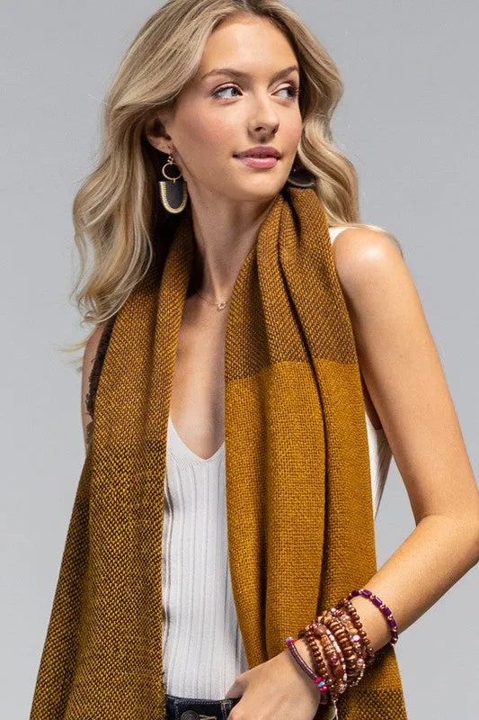 Textured Oblong Scarf-Mustard