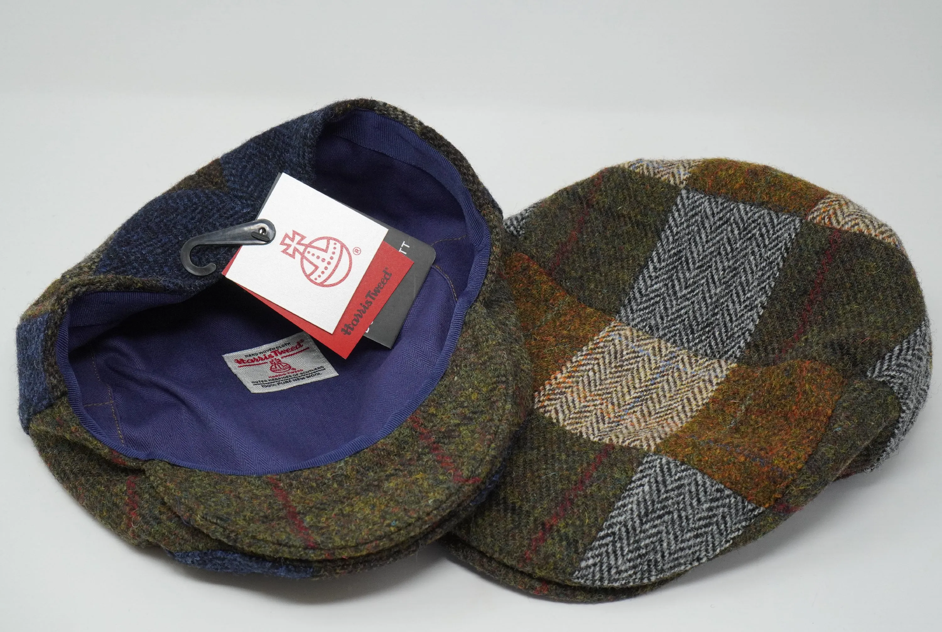 The Muir - Patchwork Flat Cap - 100% Wool - Harris Tweed