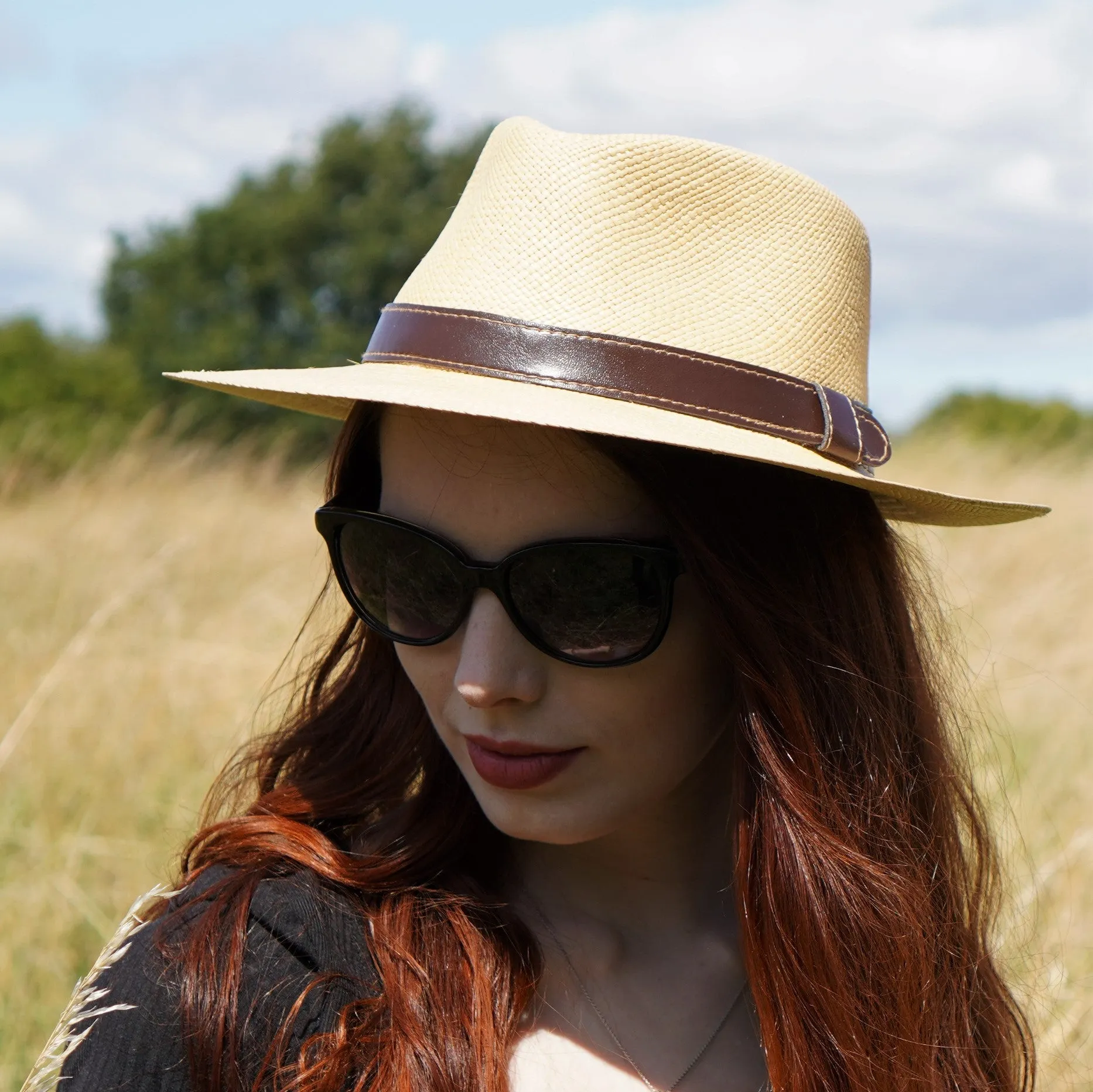 The Savanna - Leather Trimmed Ladies Panama Hat