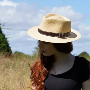 The Savanna - Leather Trimmed Ladies Panama Hat