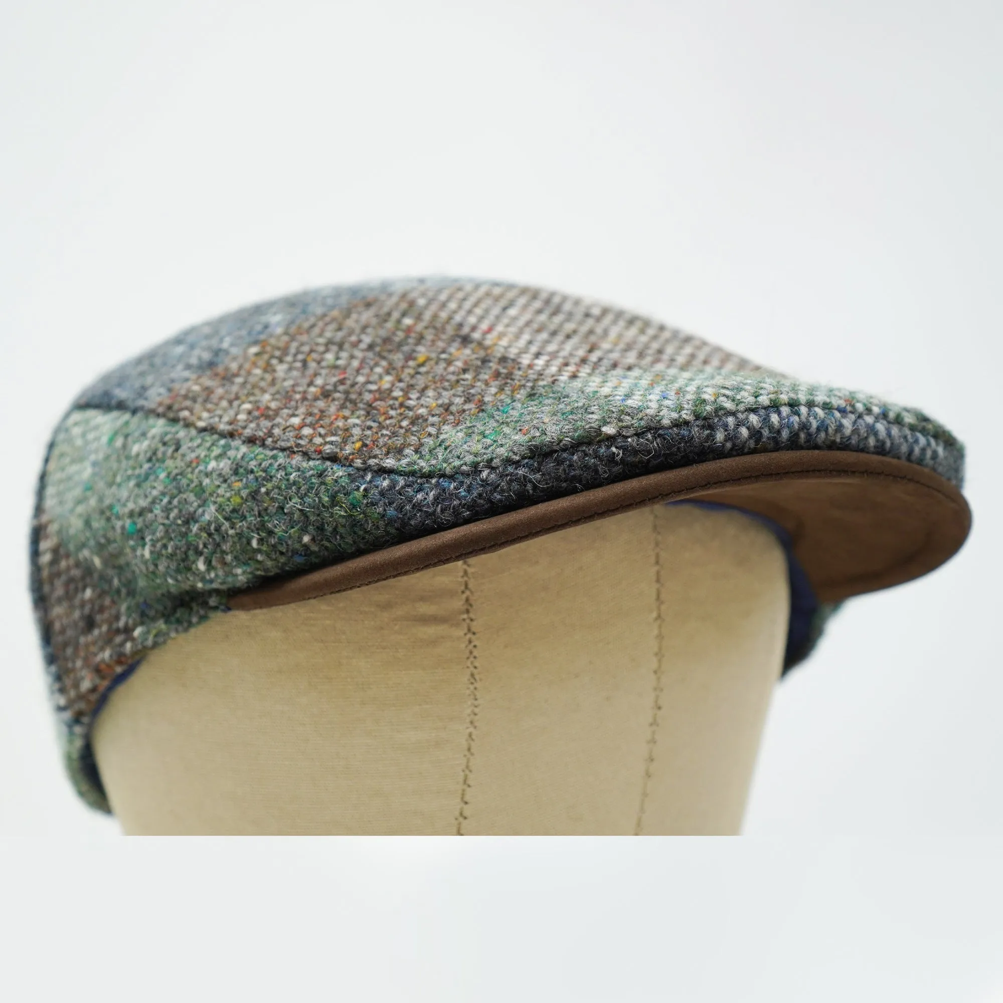 The Sloan Patchwork - Ladies Irish Tweed and Leather Cap