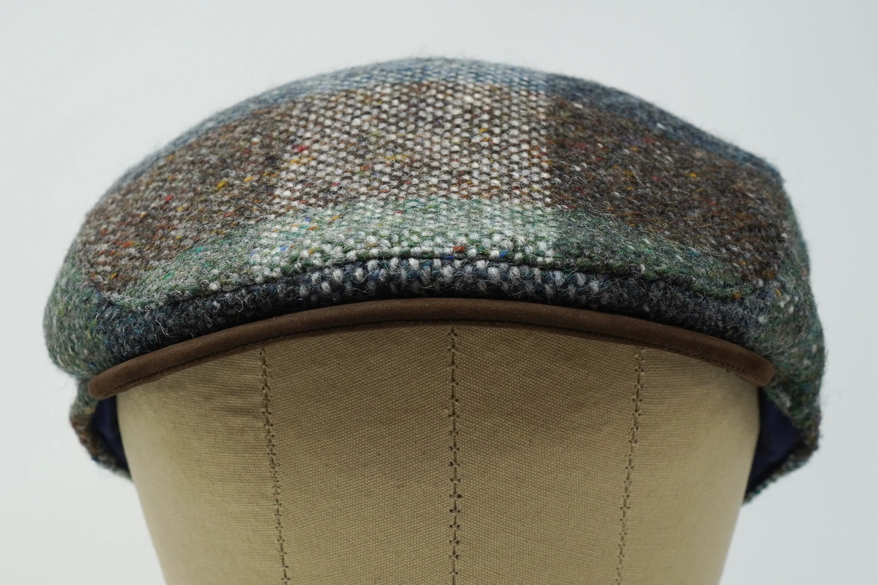 The Sloan Patchwork - Ladies Irish Tweed and Leather Cap