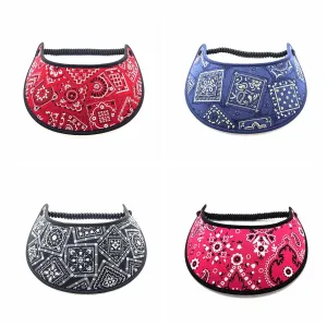 Trimmed Bandana Print Foam Sun Visor