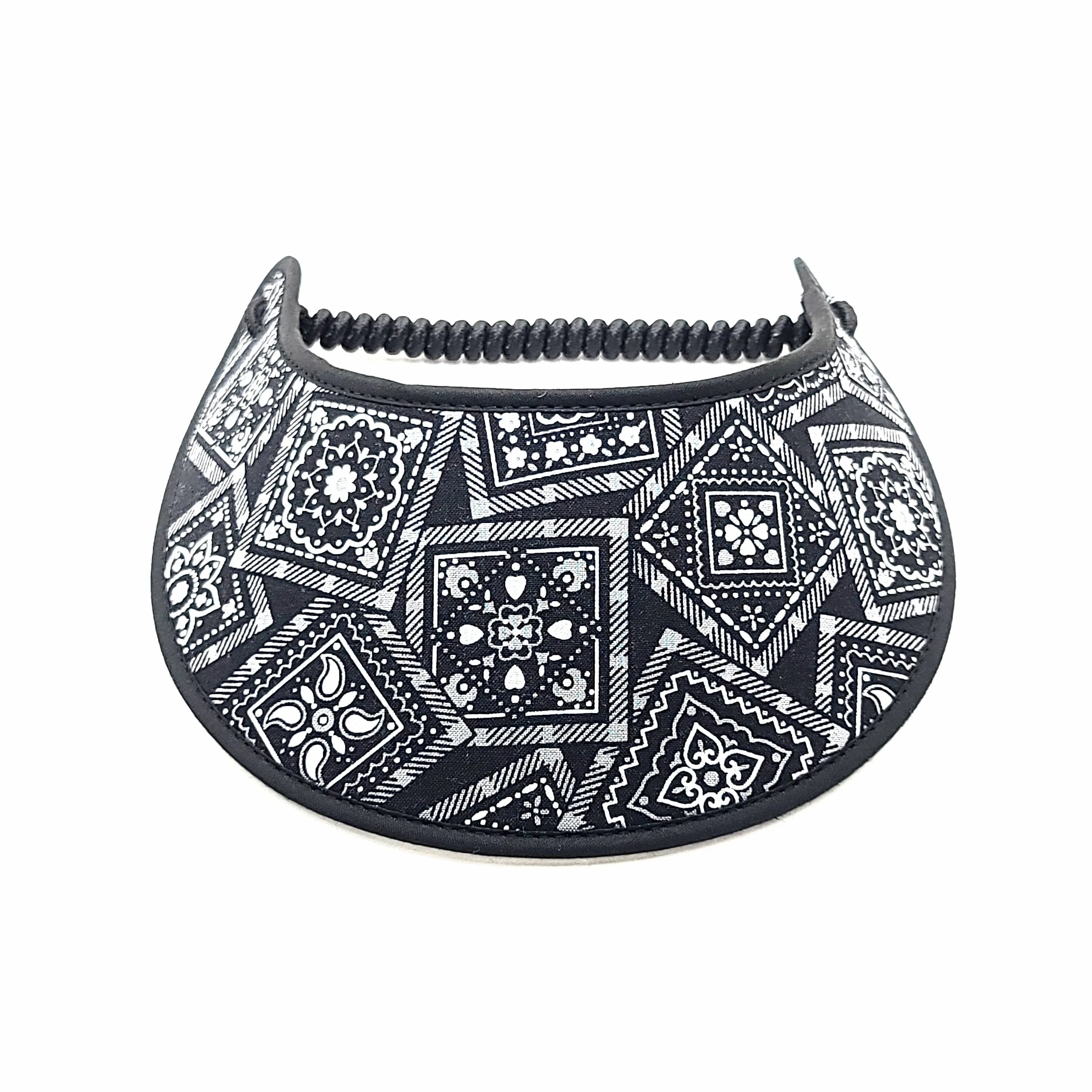 Trimmed Bandana Print Foam Sun Visor