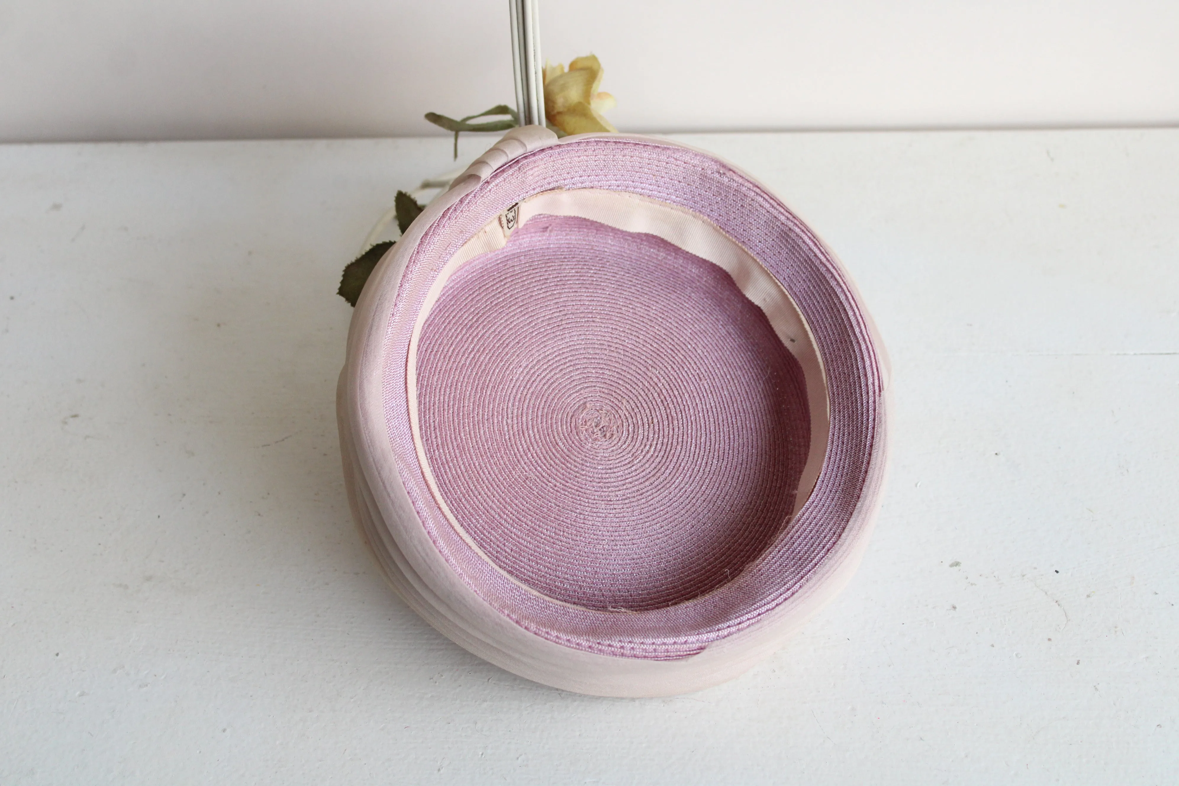 Vintage 1960 Lavender Pillbox Hat