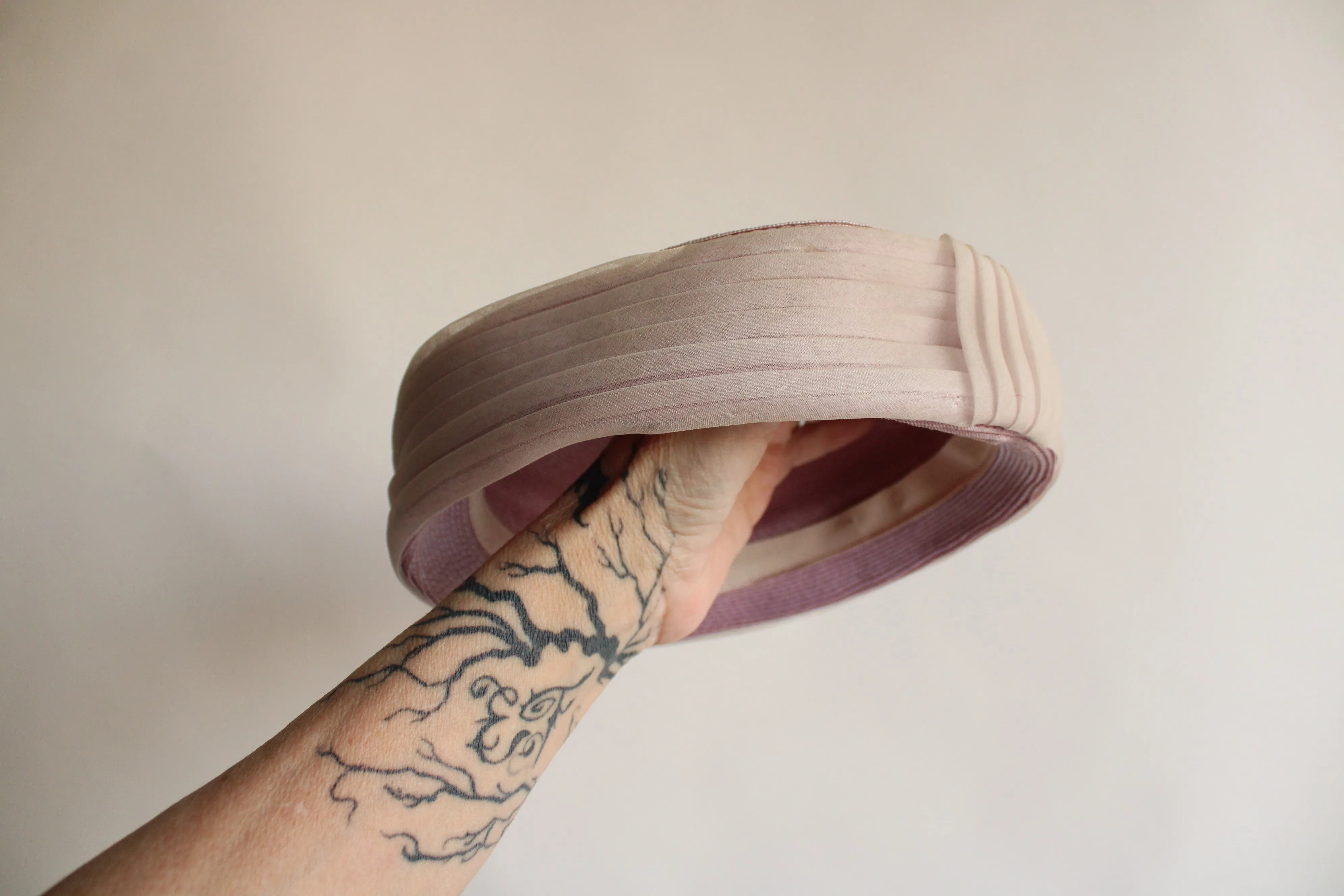 Vintage 1960 Lavender Pillbox Hat