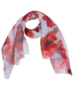 Watercolour Poppies Scarf