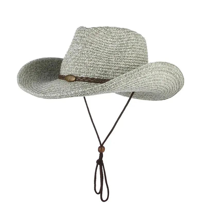 Western Cowboy Wide Brim Straw Sun Hat