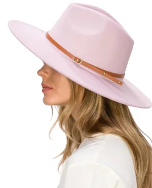 Wide Brim Panama Hat- Mauve