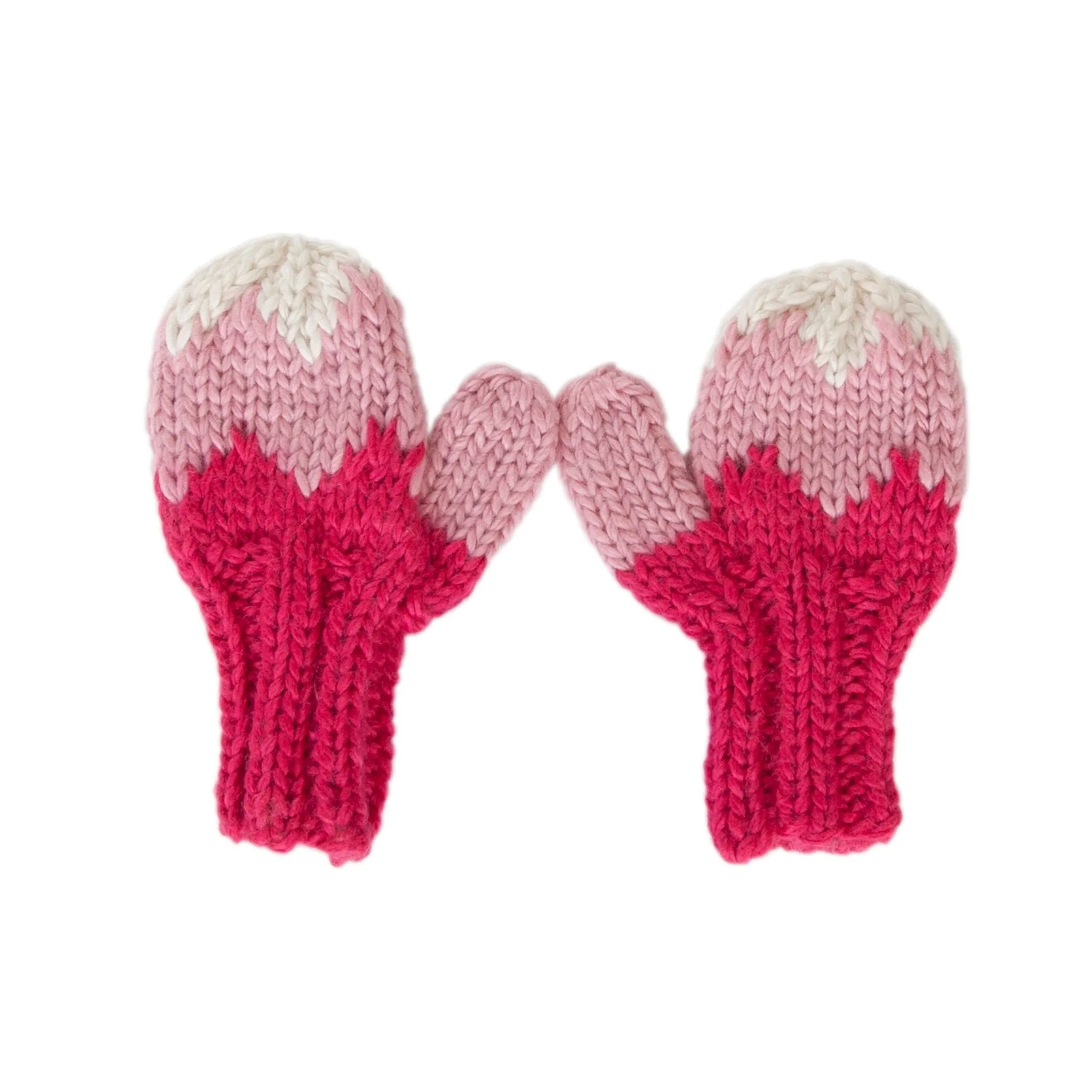 Zig Zag Mittens Pink